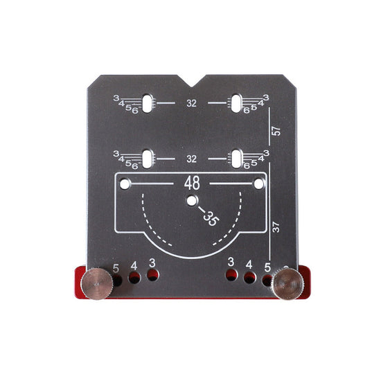 Precision tool for exact hinge drillings