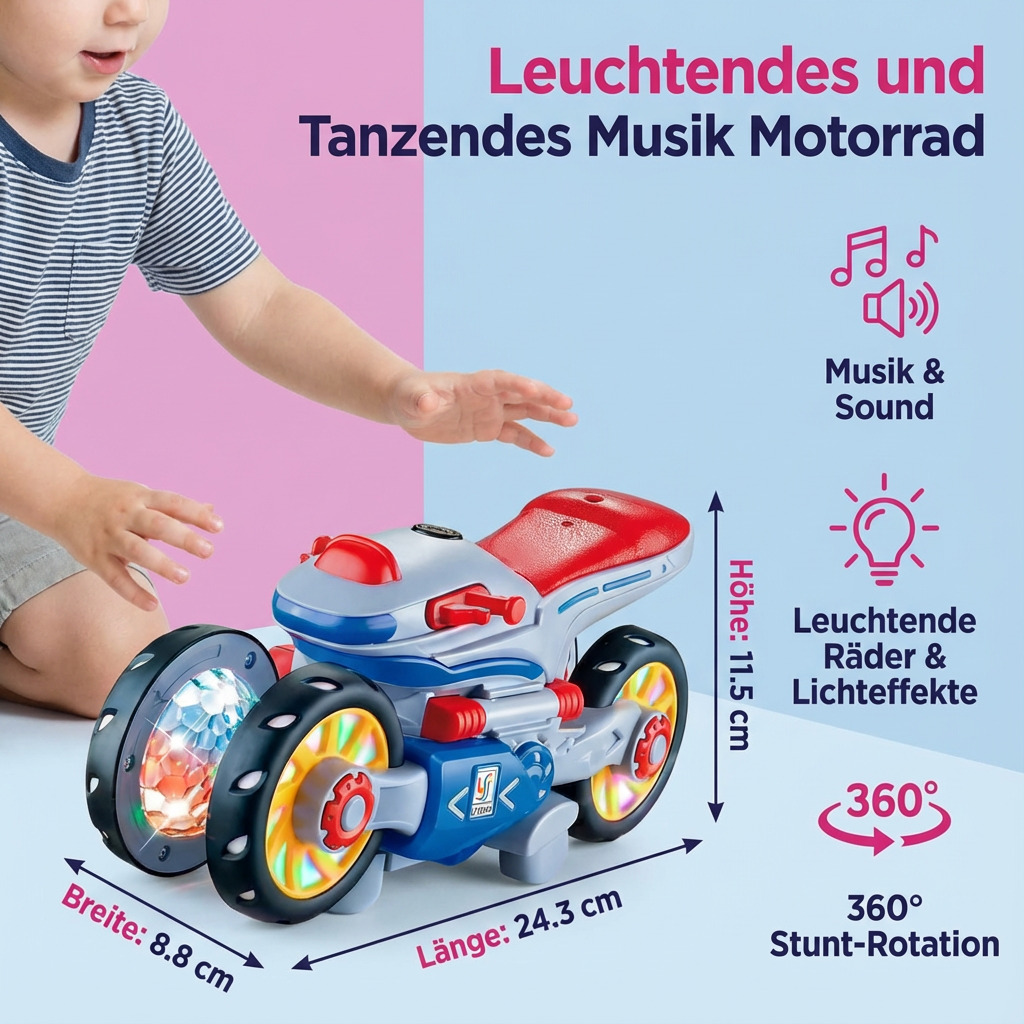 Tanzendes Motorrad mit Musik und Lichteffekten