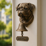 Willkommensglocke mit Schäferhund-Design – Elegante Wandglocke aus Bronze