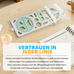 Vielseitiger Geometrie-Lineal mit drehbarem Winkelmesser