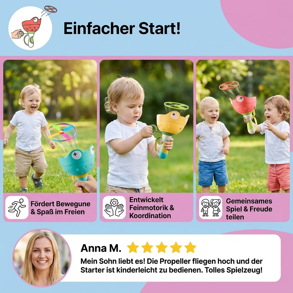 Spielzeug-Propellerflugzeug mit Schnurstartmechanismus