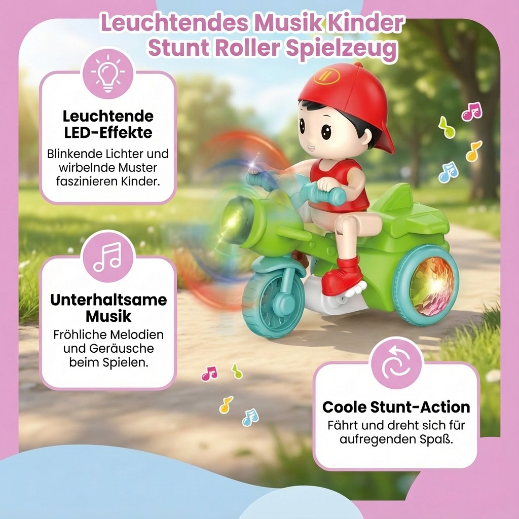 Farbenfrohes Musikspielzeug für Kinder - Stunt Roller