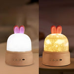 Niedliche Hasen-Projektor-Nachtlampe für Kinder – BunnyBeam Licht