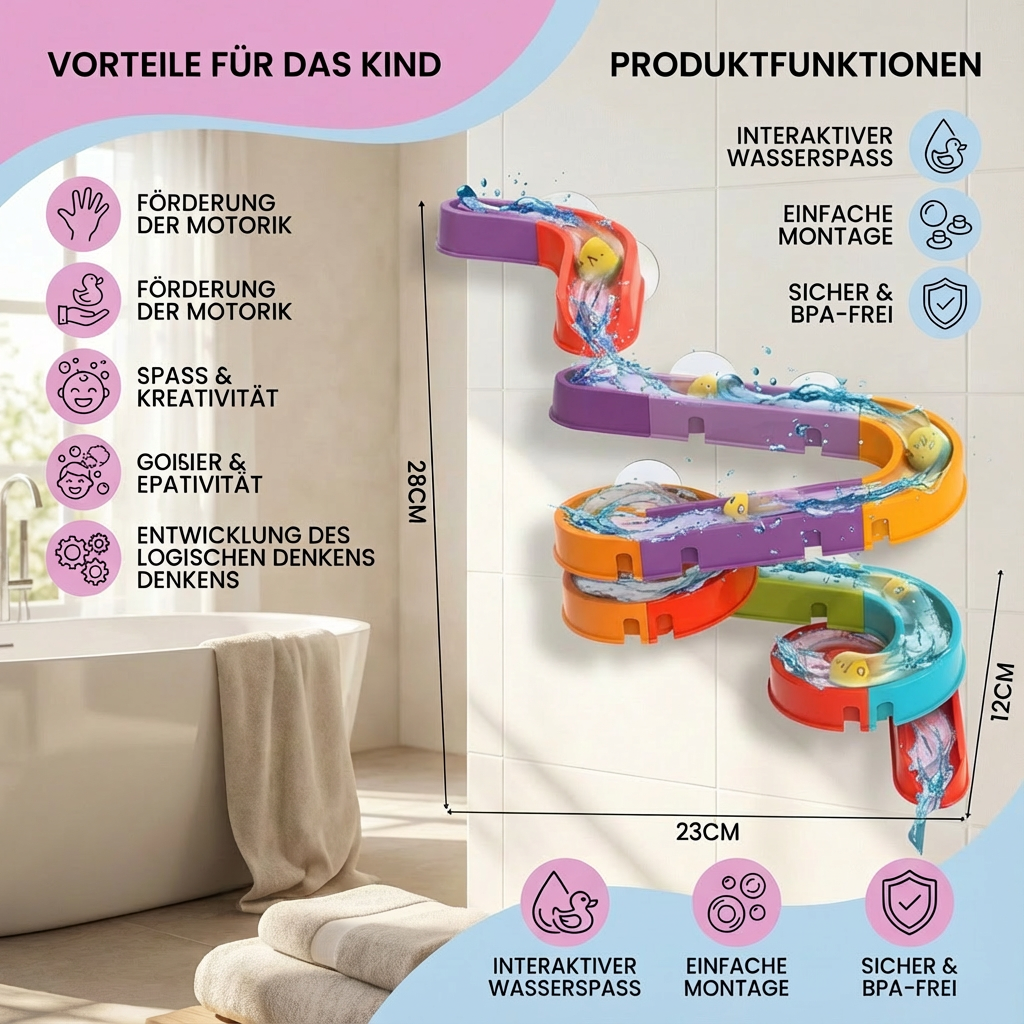 Badespielzeug Entenrutsche für Kinder