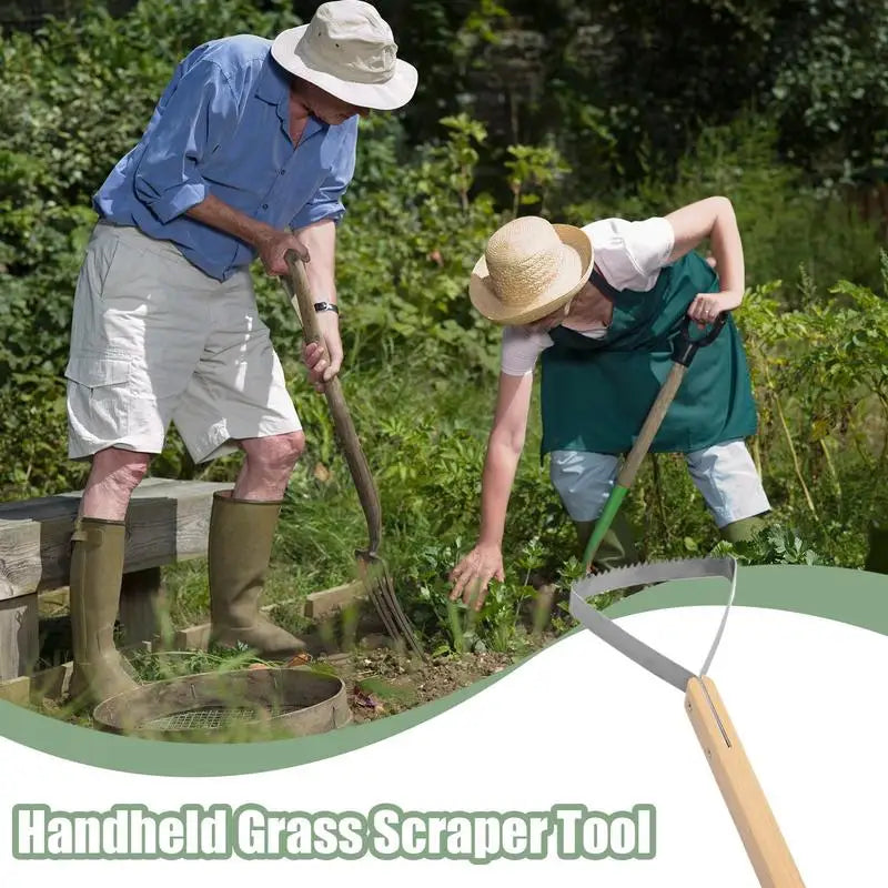 GrünProfi Triangular Garden Scraper | Metal Blade with Wooden Handle 26.8 x 12 cm