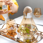Elegantes Karaffenset mit 4 Gläsern – Stilvoll und Praktisch | 5-teiliges Set für Wasser, Saft und Wein | Glanzzeit