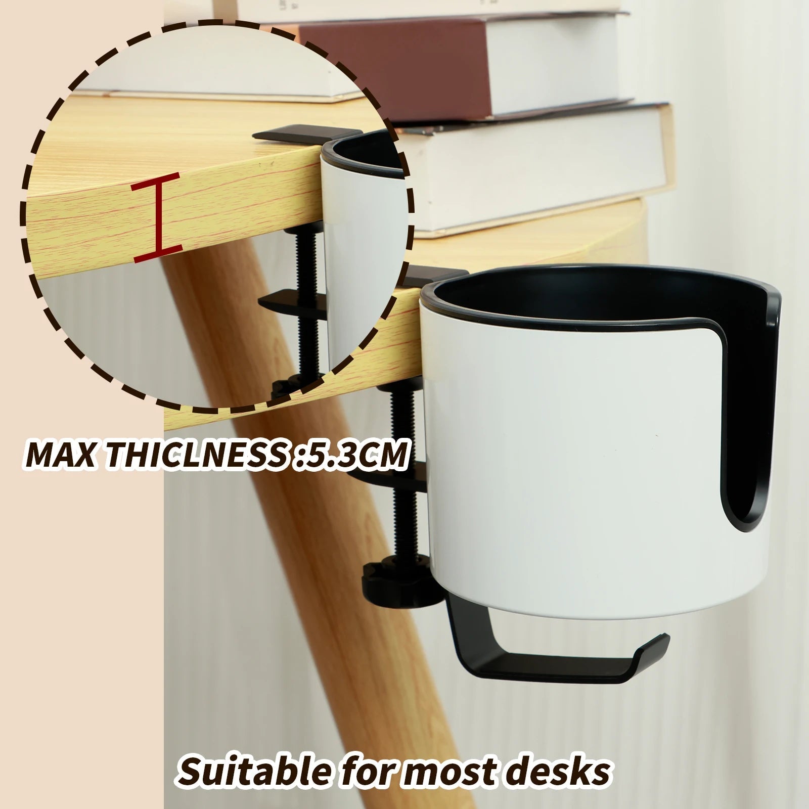 Practical 2-in-1 Drink and Headphone Holder for Desks