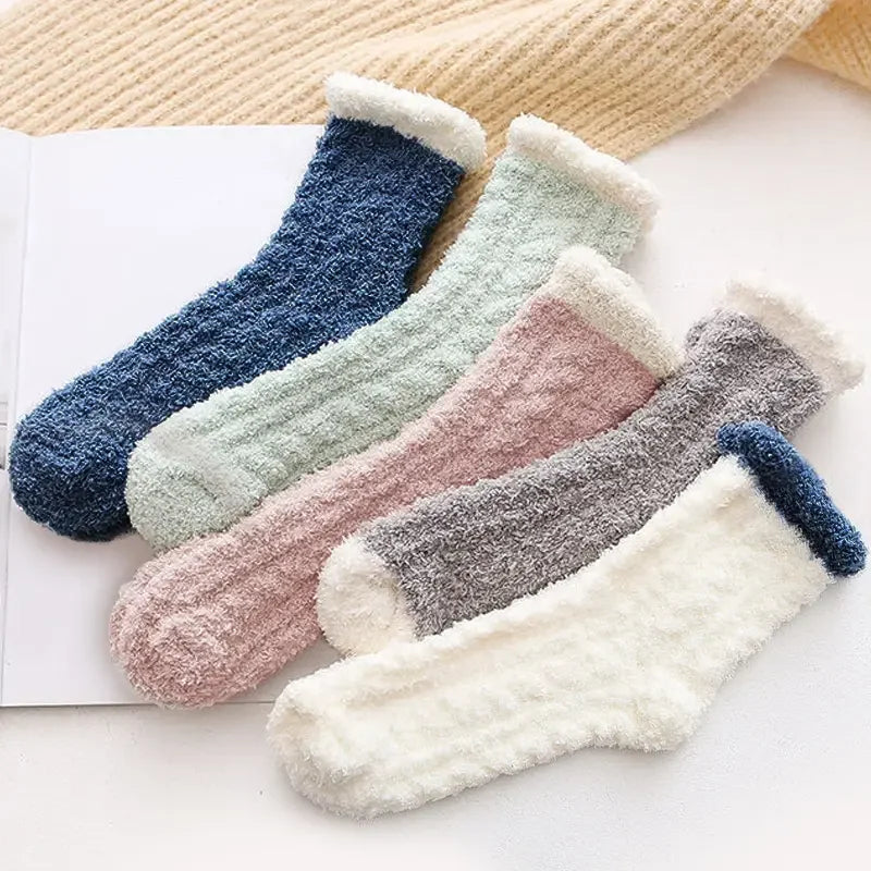 Cozy Winter Socks for Women | 5 Pairs | Soft Fleece