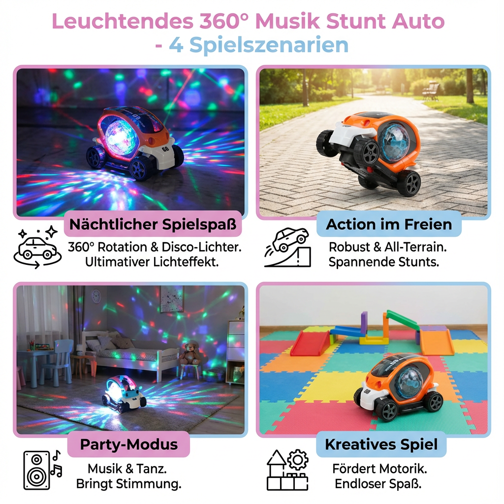 360° Musik Stunt Auto mit Lichteffekten
