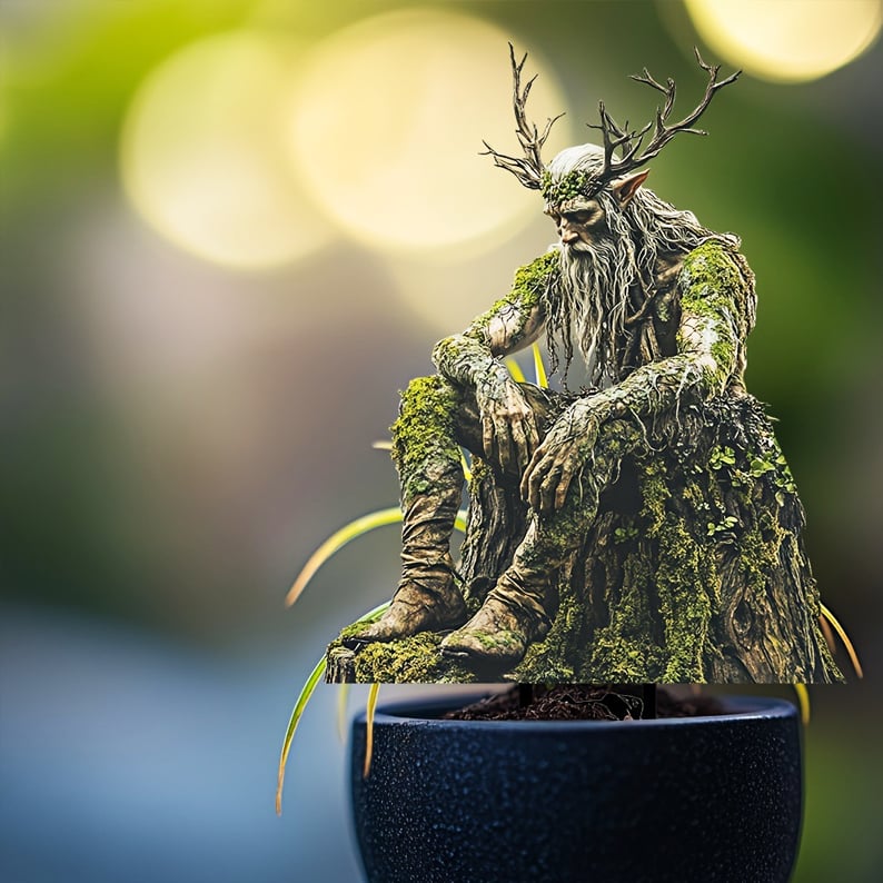 Zauberhafter Gartenstecker mit Naturmotiv aus Acryl