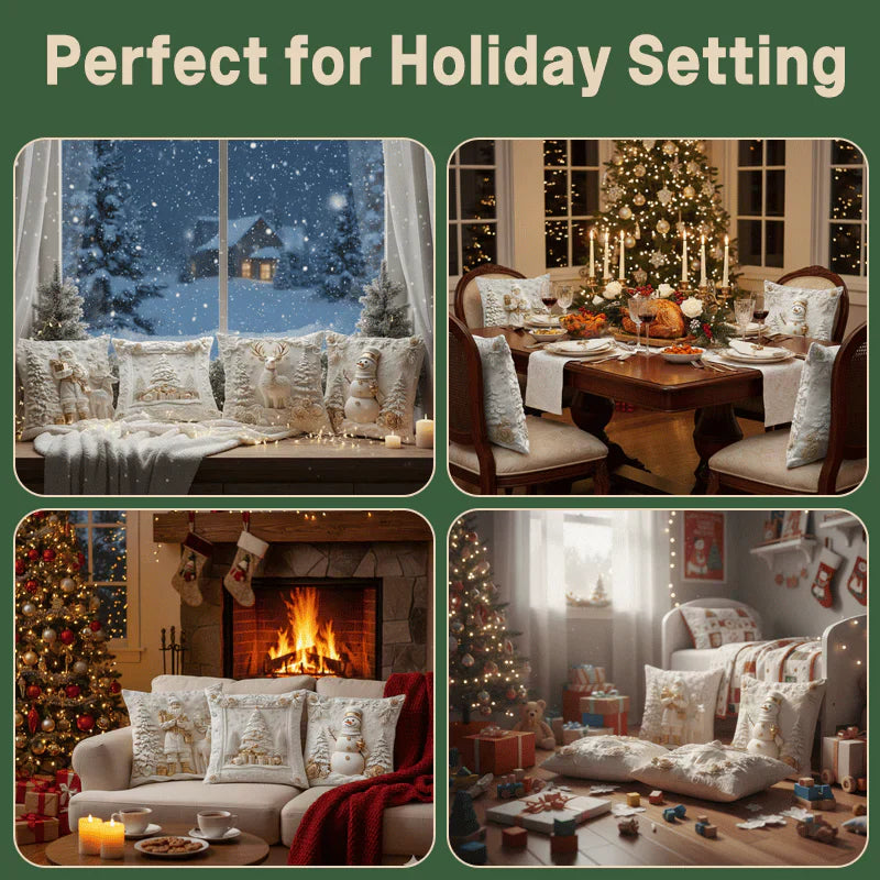Festive Magic: 3D Christmas Decoration Covers Set (4 Pieces)