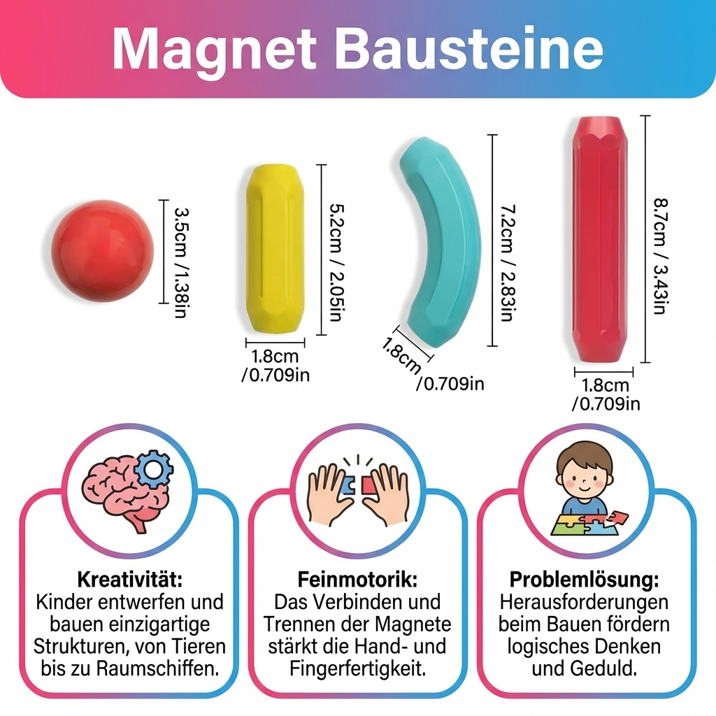 Magnetische Bauklötze für kreatives Spielen
