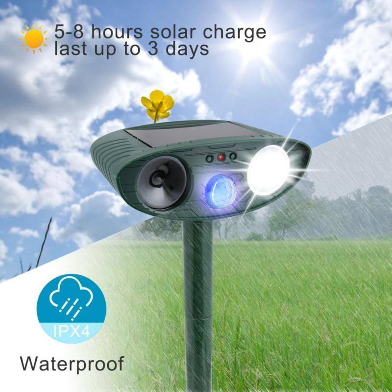 Sonniger Schutz | Ultrasonic Tierabwehrgerät für Gärten