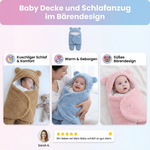 Schlafanzug und Decke für Babys mit Bärenmotiv