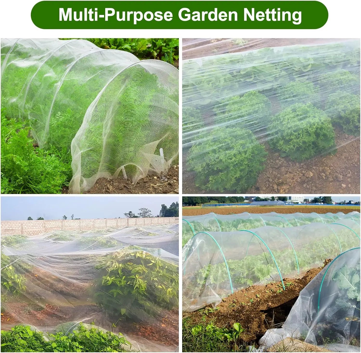 EcoGuard Plant Protection Net | Robust Insect and Bird Protection | Light Permeable for Vegetables and Fruits