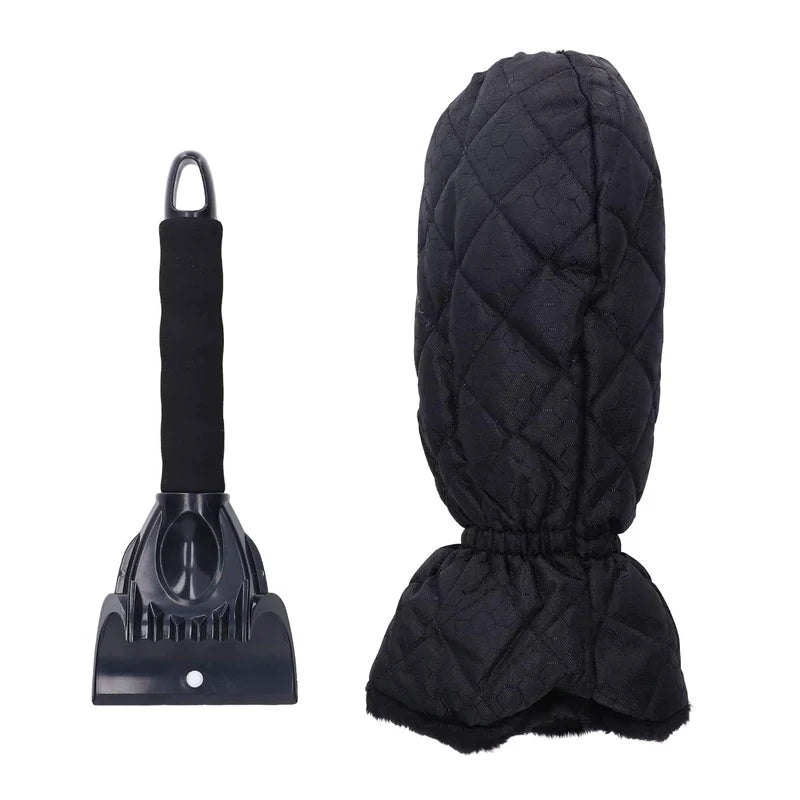 WinterWächter Ice Scraper with Fleece Glove | Warm & Waterproof | Scratch Protection for Your Vehicle