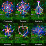 4er Set Solar Feuerwerk Gartenlichter - Wetterfeste LED Dekoleuchten, Solarenergie für Garten und Terrasse