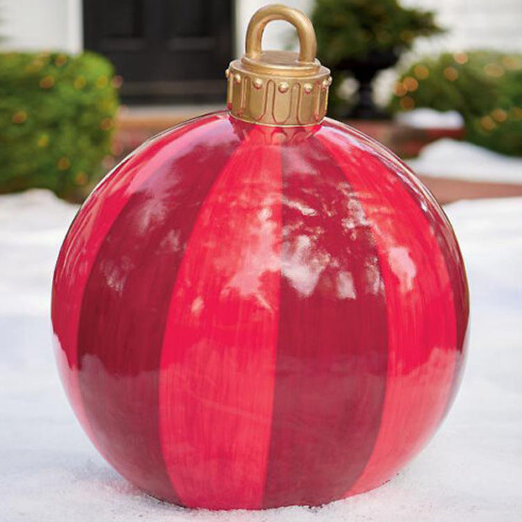 Aufblasbarer Weihnachtsball für den Außenbereich 60 cm – Wetterfeste PVC-Dekoration