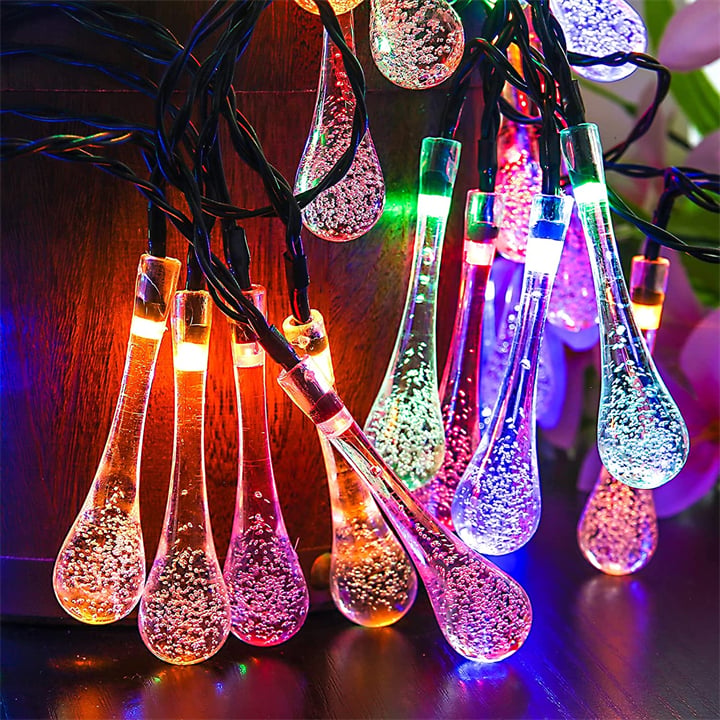 Solar-Lichterkette mit Wassertropfen-Design – 8 Modi