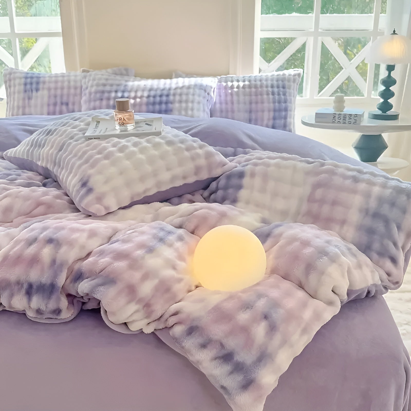Gemütliches Plüsch Bettwäsche Set – Warm und weich für Herbst & Winter | Wendbares Design in Kaninchenfell & Milchvelours