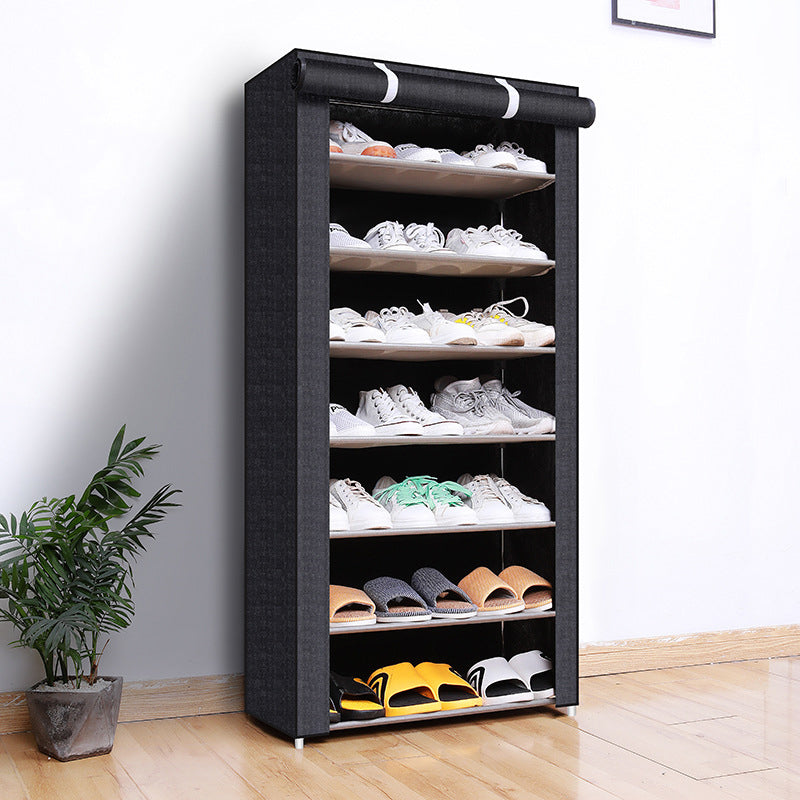 Schuhschrank mit Stoffabdeckung und stabilem Stahlrahmen – 6 oder 8 Fächer