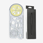 Vielseitiger Geometrie-Lineal mit drehbarem Winkelmesser