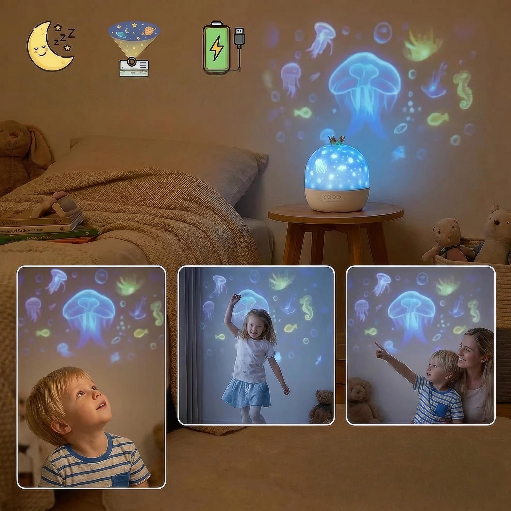 Lichttraum – Rotating LED Night Light for Relaxing Nights