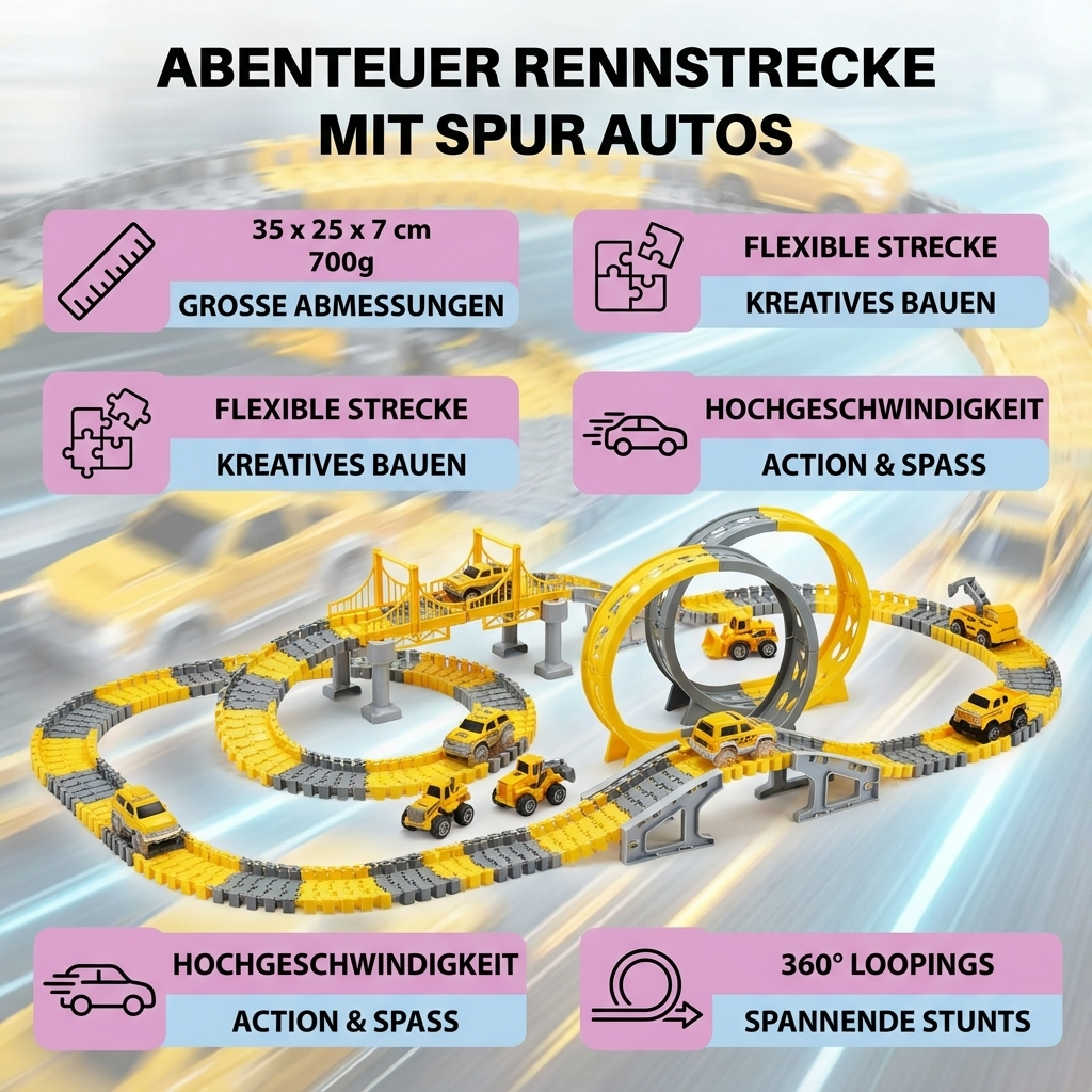 Rennstrecken-Abenteuer mit Spur-Autos