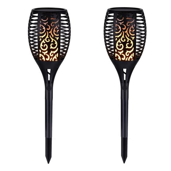 2er Set Solar LED Fackel Licht mit Flammeneffekt | LumiFlame
