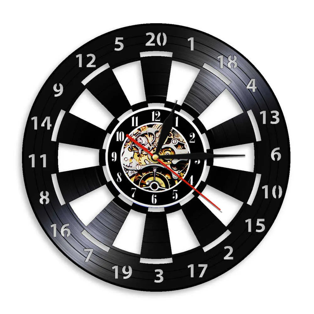 Vintage Wanduhr mit Dartboard und DartGlow Design