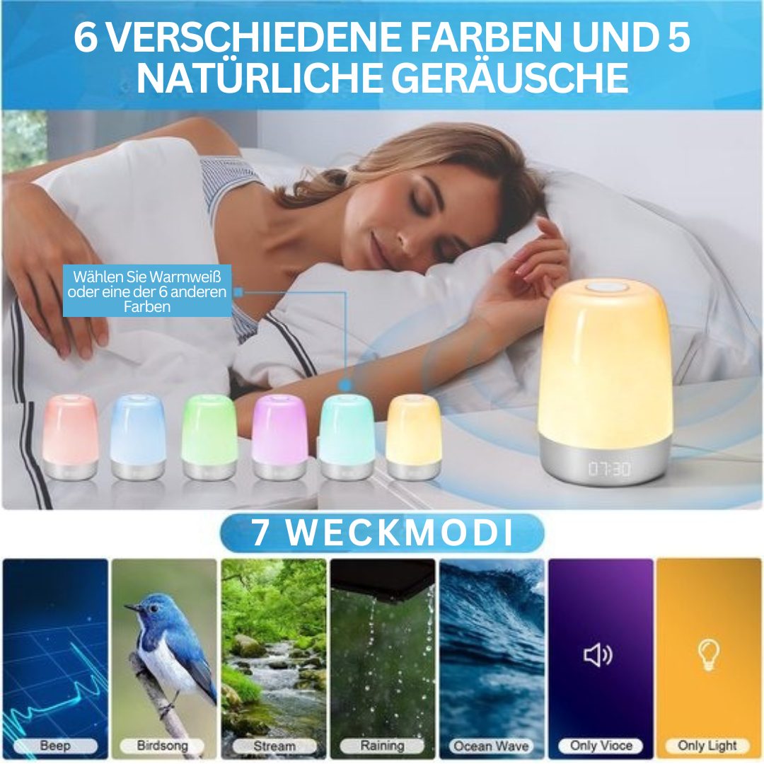 Natürliches Aufwachlicht mit Klangtherapie