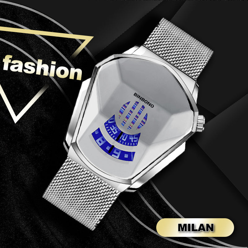 Elegante Herrenquarzarmbanduhr mit Diamantoberfläche