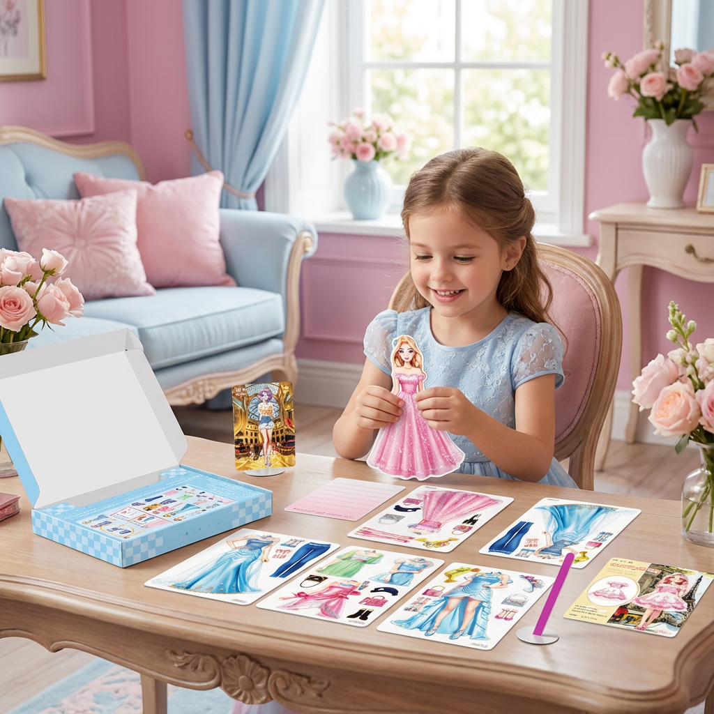 Spielset für Kinder mit magnetischen Modeteilen