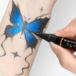 Kreatives Tattoo Marker Set – 10 Farben mit Pinselspitze