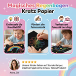 Regenbogenfarbenes Kratzpapier für kreative Kunstwerke