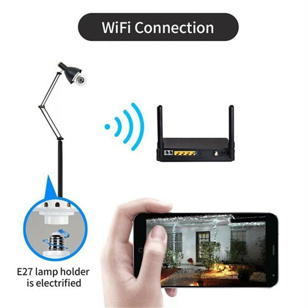 E27 1080P HD WLAN-Überwachungslampe mit Kamera