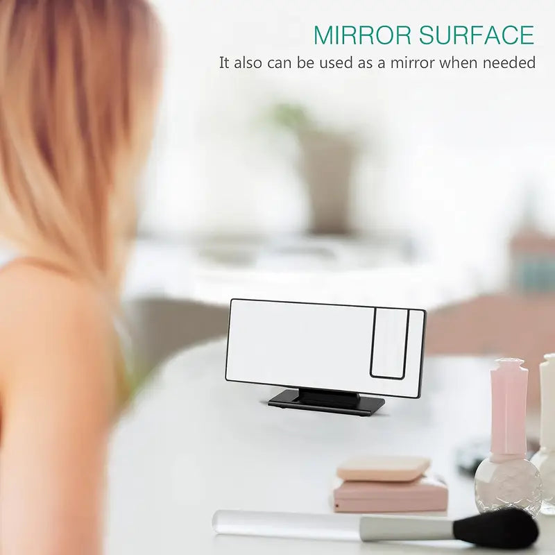 Projection Alarm Clock with Flexible 180° Display – Snooze Function and Temperature Display