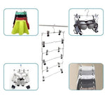 Space-Saving Stainless Steel Trouser Organizer with 12 Clips