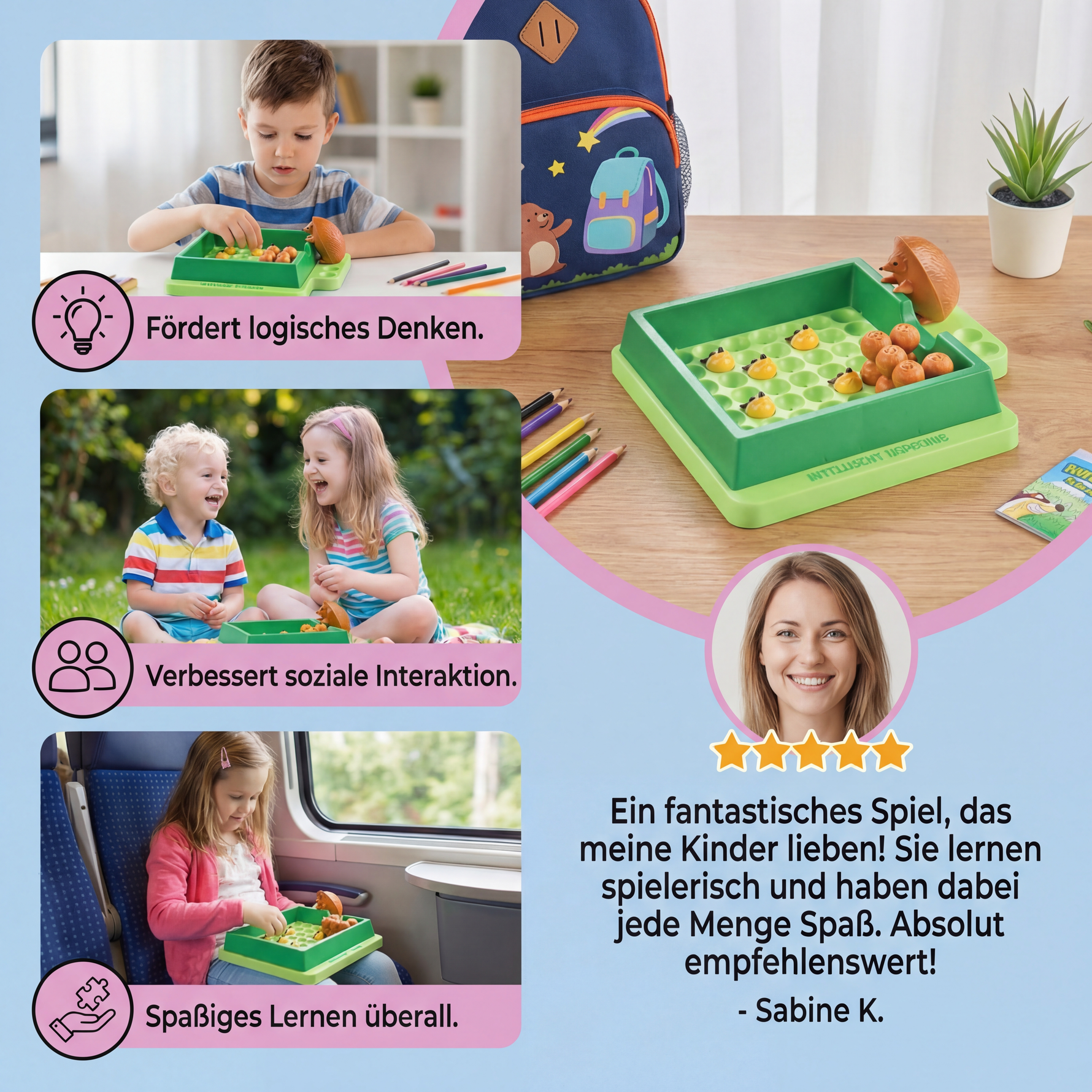 Pädagogisches Puzzle-Spiel für Kinder - Cleverer Igel