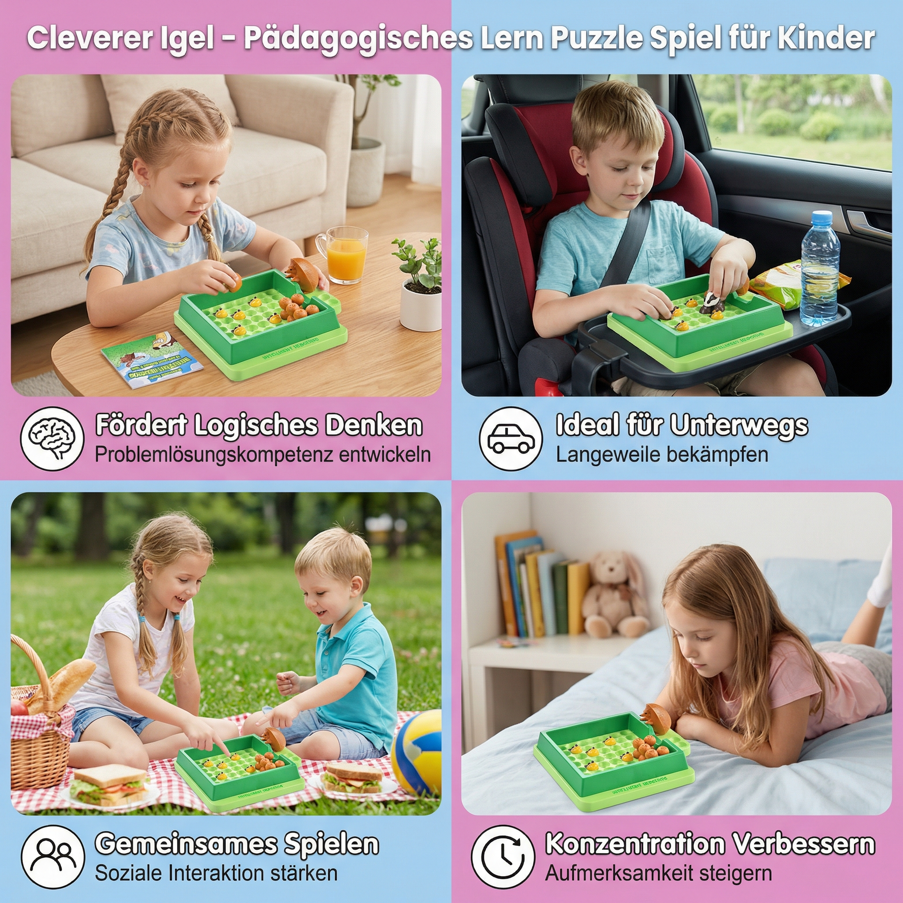 Pädagogisches Puzzle-Spiel für Kinder - Cleverer Igel