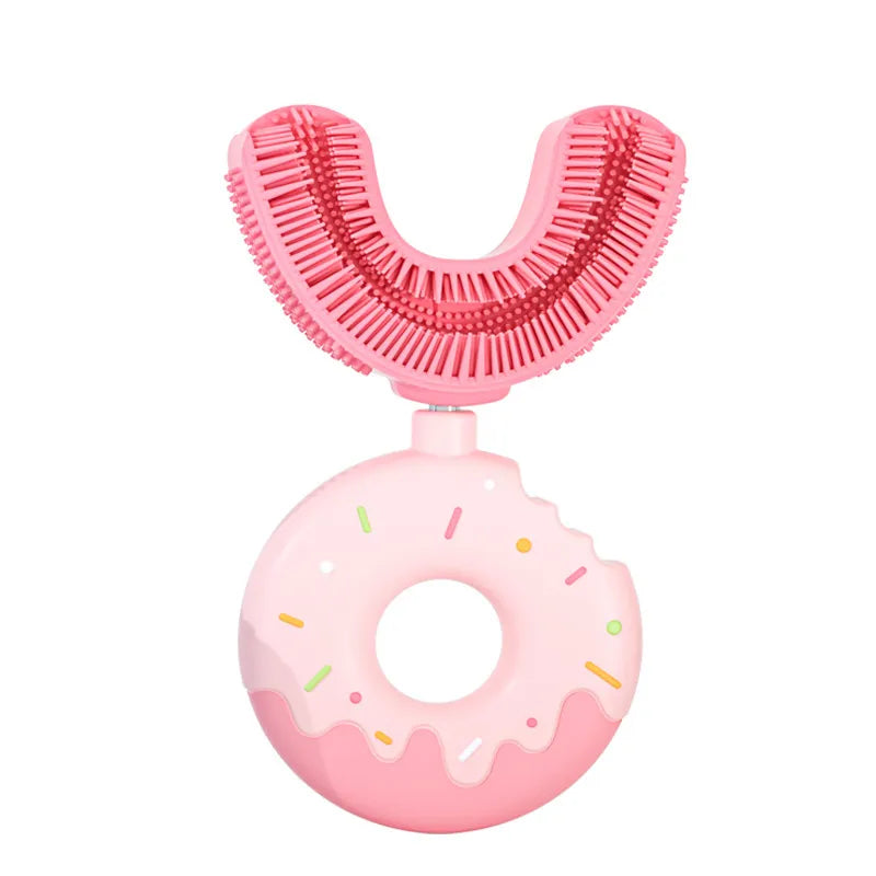 Baby Zahnbürste in U-Form – Silikon Zahnpflege im Donut Design
