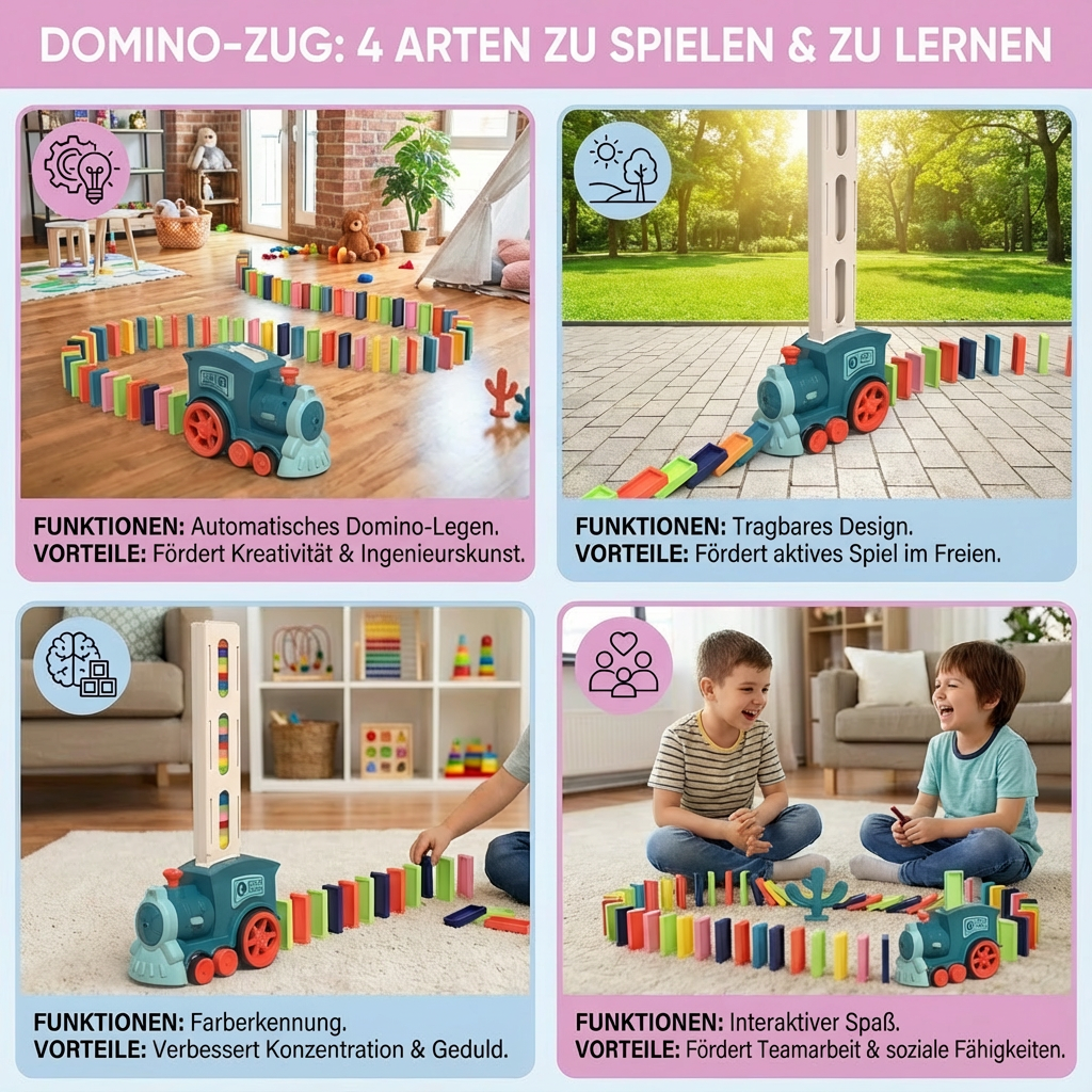Zugspiel mit Dominokarten