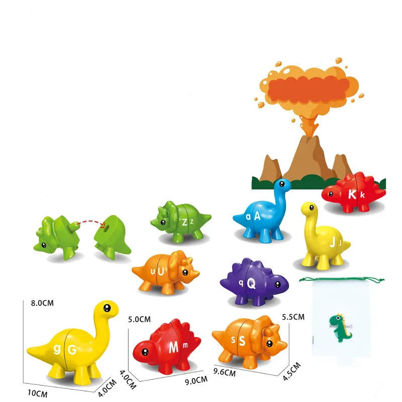 Farben Sortierspiel Set mit Dinosauriern nach Montessori-Prinzipien
