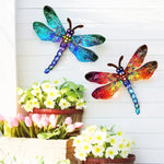 Dynamic 3D Wrought Iron Dragonfly Wall Decor