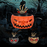 Spooky Snackschale – Kürbis mit Skelettarm und Bewegungssensor