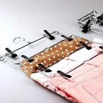 Space-Saving Stainless Steel Trouser Organizer with 12 Clips
