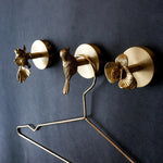 Gold Finished Animal Coat Hook for Home Decoration