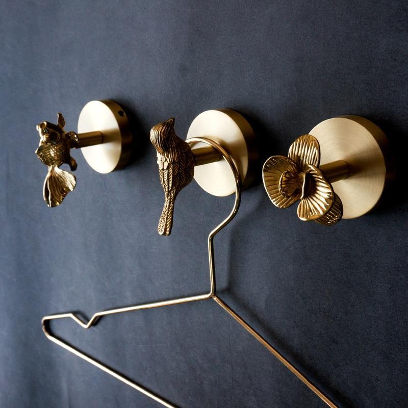 Gold Finished Animal Coat Hook for Home Decoration