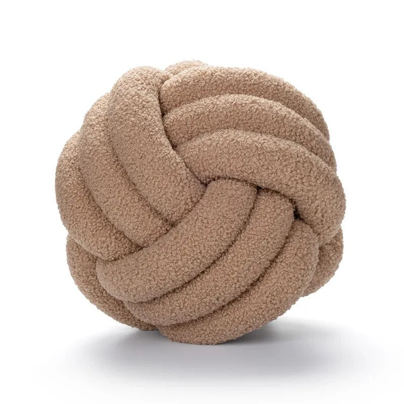 Runder, dekorativer Teddyball aus 100% Wolle – weiches Kissen