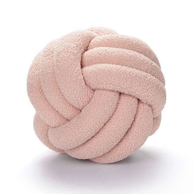 Runder, dekorativer Teddyball aus 100% Wolle – weiches Kissen